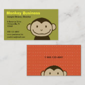 モンキーおもしろい顔 |かわいい漫画 名刺 (正面/裏面)