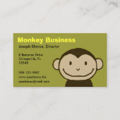 モンキーおもしろい顔 |かわいい漫画 名刺 (正面)