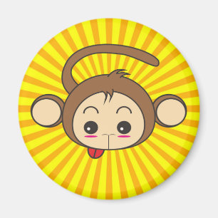 モンキーすごい顔の日が差すこと背景 マグネット