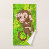 モンキーつる植物デザインタオルセット バスタオルセット (ハンドタオル)