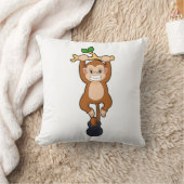 モンキーとダンベルの強さのトレーニング クッション (ブランケット)