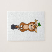 モンキーとダンベルの強さのトレーニング ジグソーパズル (横)