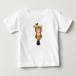 モンキーとダンベルの強さのトレーニング ベビーTシャツ
