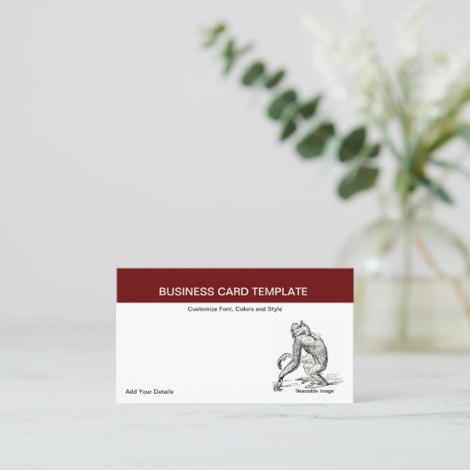 モンキーのまわりに- Young Oranutan Ape 名刺 (スタンド正面)