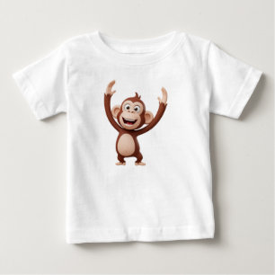 モンキーのキャラクターがお祝い ベビーTシャツ