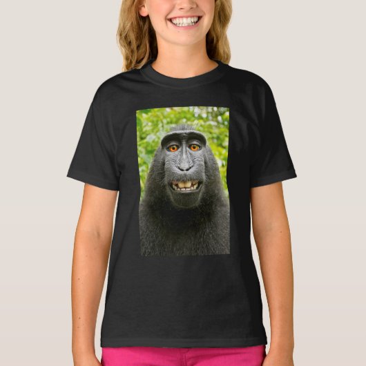 モンキーのセルフィー Tシャツ (正面)