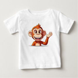 モンキーの挨拶ベクターイラスト ベビーTシャツ