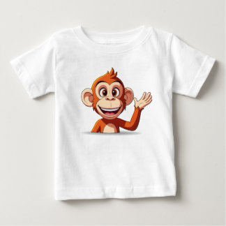 モンキーの挨拶ベクターイラスト ベビーTシャツ