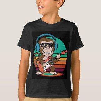 モンキーよくはしゃぐロック Tシャツ