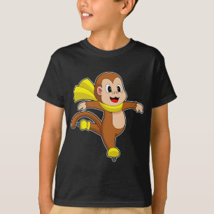 モンキーアイススケートで滑るアイススケート Tシャツ