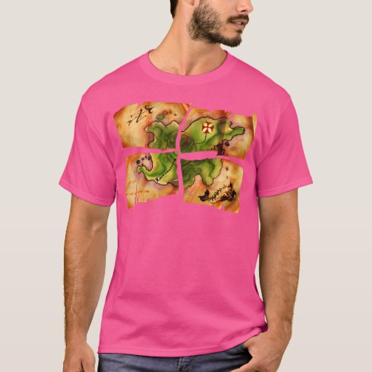 モンキーアイランド特別版4つのマップピースのゲーム Tシャツ (正面)