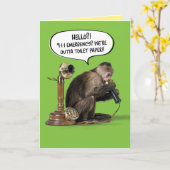 モンキーアウトトイレ紙緊急事態 カード (黄色い花)