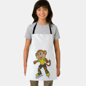 モンキーアットアイススケートで滑るとアイススケート エプロン (インサイチュ)