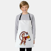 モンキーアットパンチボクシングバッグ エプロン (着用した状態)