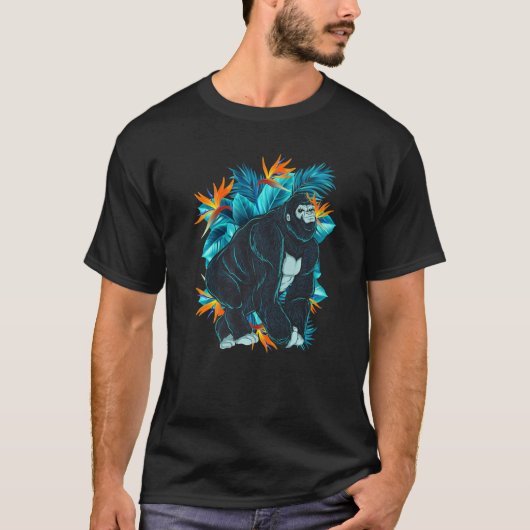 モンキーアニマルゴリラ類人猿エキゾチックゴリラ Tシャツ (正面)