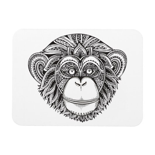 モンキーイラストレーション・ドードル マグネット (横)