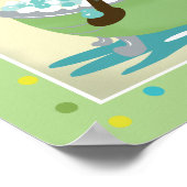 モンキーインバスタブのバスルームプリント- Dark Brown ポスター (角)