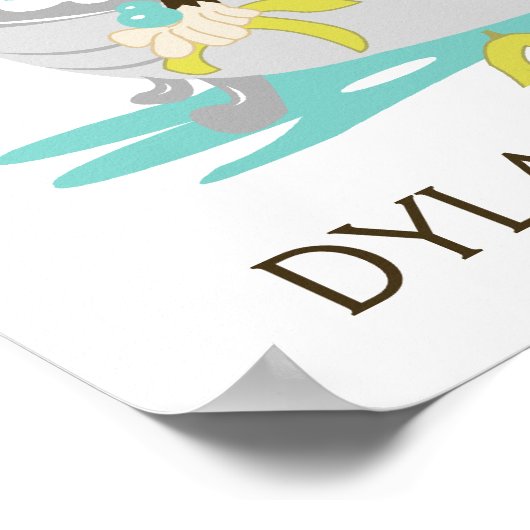 モンキーインバスルームアートプリントパーソナライズされた- ポスター (角)