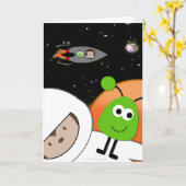 モンキーイン宇宙エイリアンフローティングノートブック カード (黄色い花)