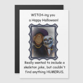 モンキーウィッチハロウィーン磁気挨拶カード (正面/裏面)