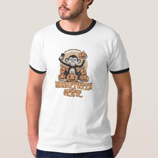 モンキーウィーン・セルフィー - ヴィンテージハロウィン Tシャツ (正面)