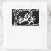 モンキーウッドプリント 長方形シール (バッグ)