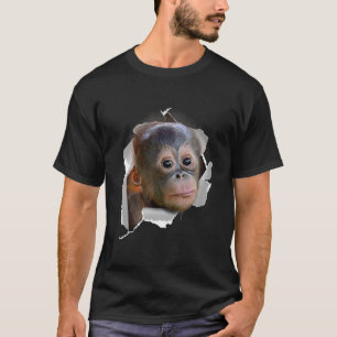 モンキーオランウータンスベビーオランウータン顔衣装 Tシャツ