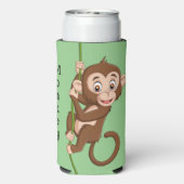 モンキーオンつる植物デザインセルツァークーラーボックス スリム缶クーラー (Seltzer裏面)