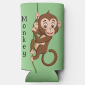 モンキーオンつる植物デザインセルツァークーラーボックス スリム缶クーラー (裏面)