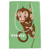 モンキーオンつる植物デザイン抱き枕 ミディアムペーパーバッグ (正面)