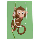 モンキーオンつる植物デザイン抱き枕 ミディアムペーパーバッグ (裏面)