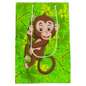 モンキーオンつる植物デザイン抱き枕 ミディアムペーパーバッグ (裏面)