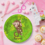 モンキーオンつる植物デザイン紙プレート ペーパープレート (パーティー)