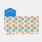 モンキーカラフルテーマベビーシャワー フェイバーボックス (折り畳みなし)