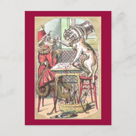 モンキーカードチートがブルドッグと言う ポストカード (正面)