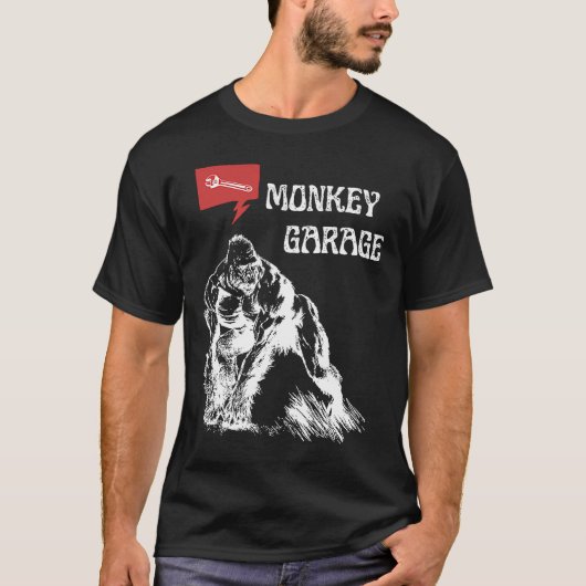 モンキーガレージガスステーションレンチ具 Tシャツ (正面)