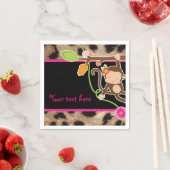 モンキーガールズシックモダンジャングルパーティーナプキンス スタンダードカクテルナプキン (インサイチュ)