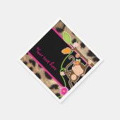 モンキーガールズシックモダンジャングルパーティーナプキンス スタンダードカクテルナプキン (角)