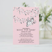 モンキーガールズベビーシャワーベビーカード 招待状 (スタンド正面)