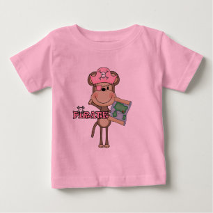 モンキーガール海賊Tシャツとギフト ベビーTシャツ