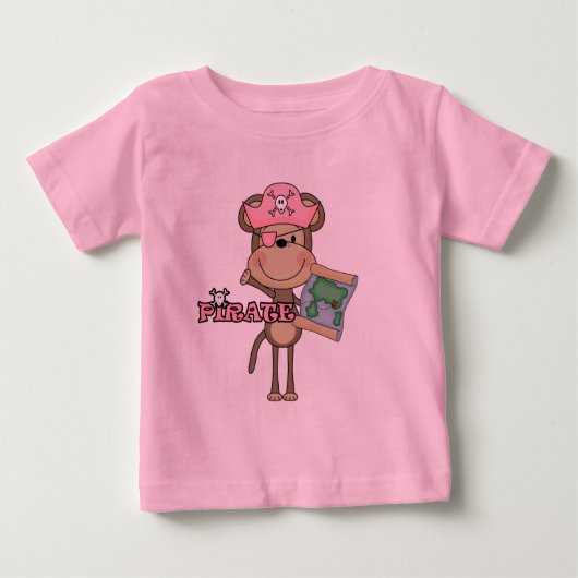 モンキーガール海賊Tシャツとギフト ベビーTシャツ (正面)