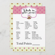 モンキーガール赤ちゃんシャワーあなたの財布のゲームの中にあるものを