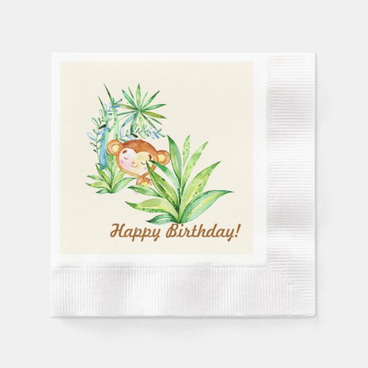 モンキーキッド 縁ありカクテルナプキン (正面)