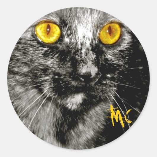 モンキーキャットシール ラウンドシール (正面)