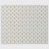 モンキーキュートベビーパステルウォーターカラーパターン ラッピングペーパー (フラット)