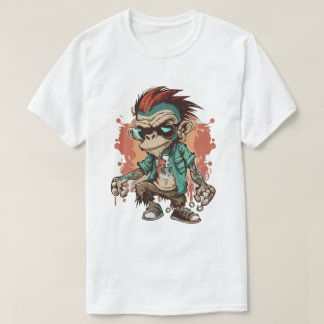 モンキーギャングの漫画の男性の基本Tシャツ Tシャツ