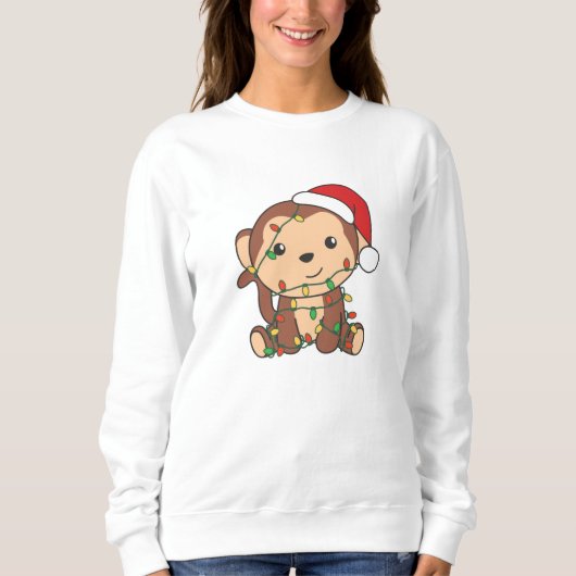 モンキークリスマスウィンターアニマルサル スウェットシャツ (正面)