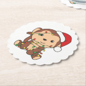 モンキークリスマスウィンターアニマルサル ペーパーコースター (アングル)