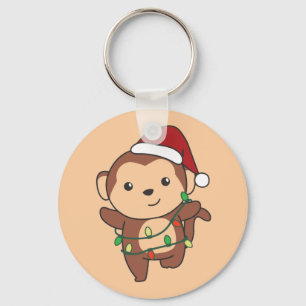 モンキークリスマスウィンターアニマルズキーチェーン キーホルダー