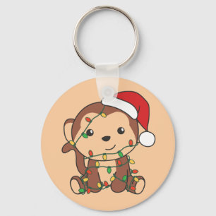 モンキークリスマスウィンターアニマルズキーチェーン キーホルダー